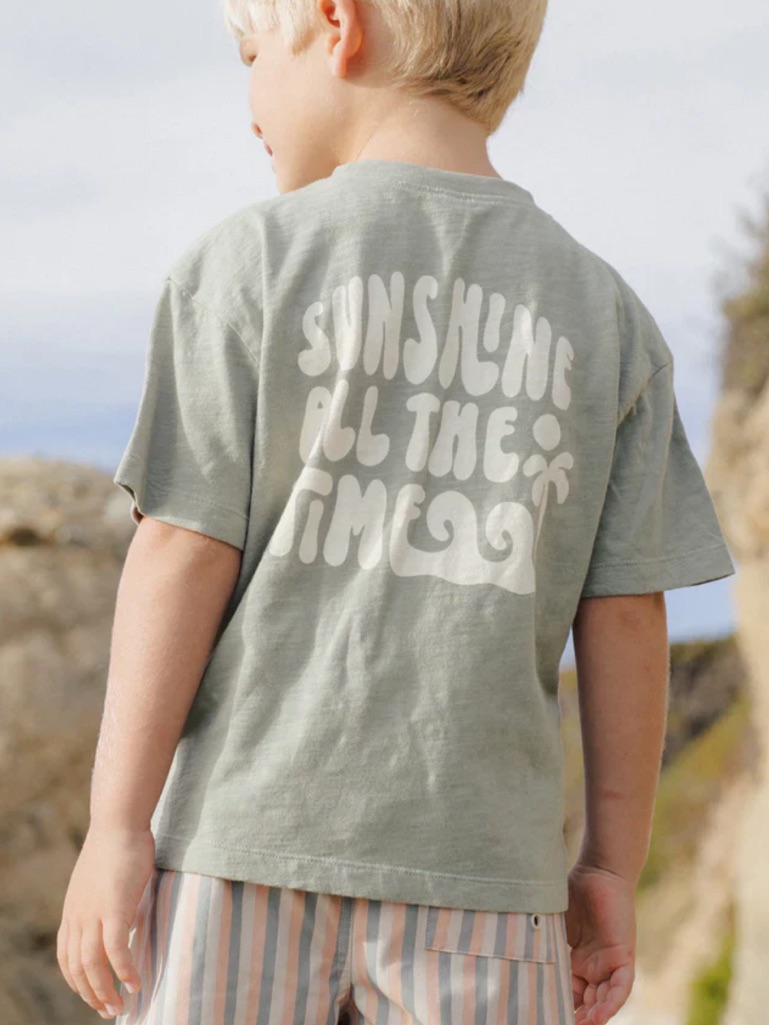 Rylee  Cru Kids Sage Sunshine All The Time Graphic Tee
